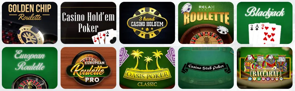 Giochi da tavolo al BET2020 CASINO